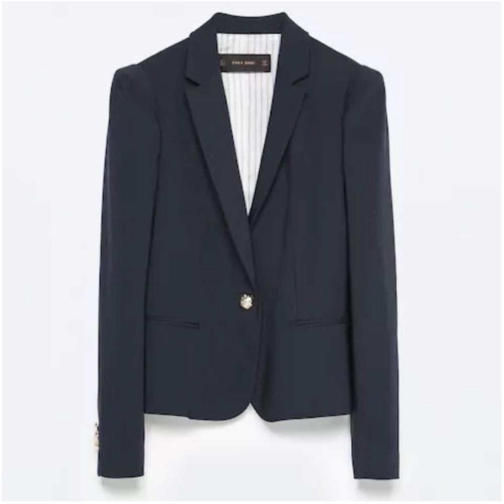 nwt! zara blazer with gold button - size L